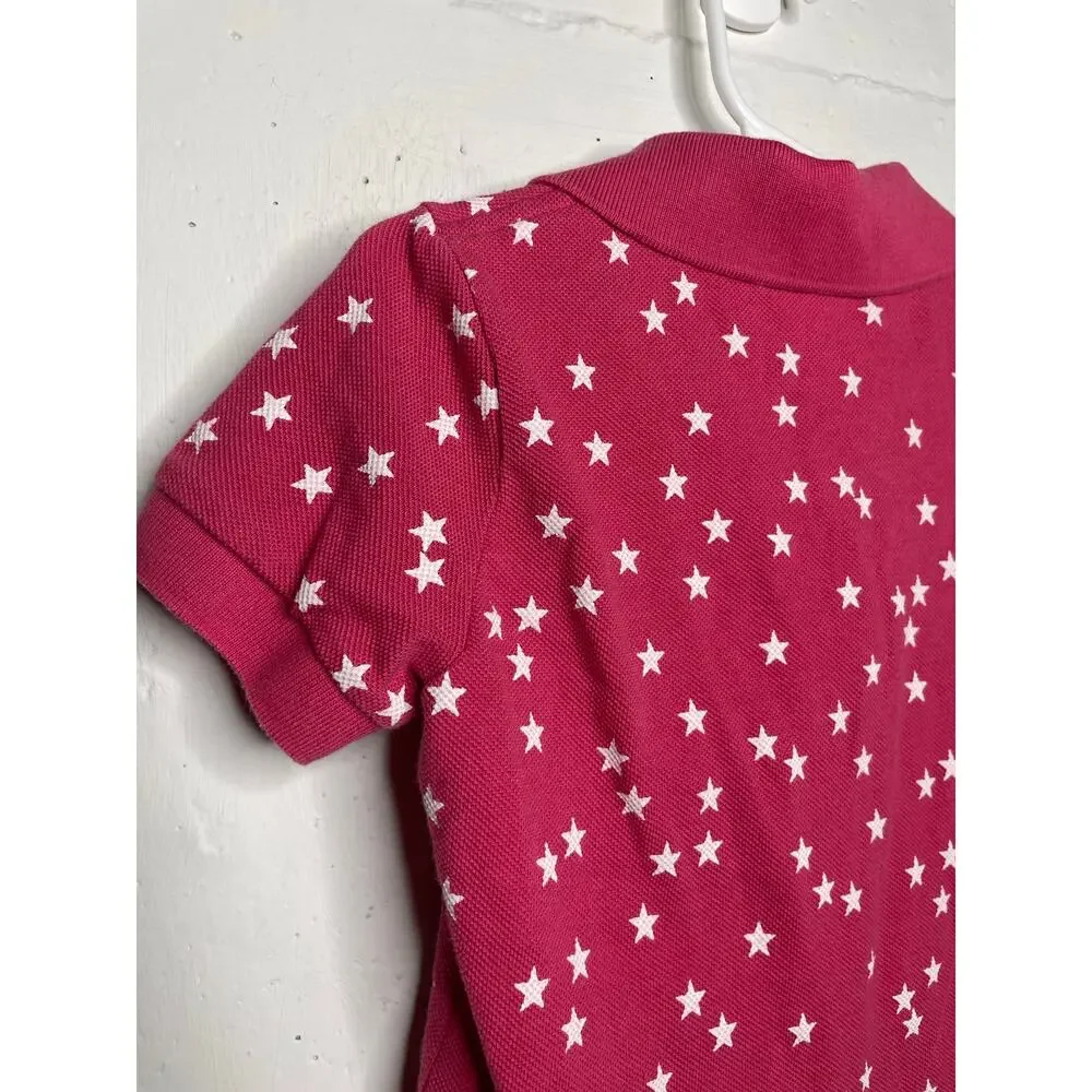 Lacoste Girls Pink Polo and White Stars Size 8